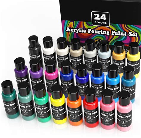 Paint Pouring Acrylic Paint Kit Ready To Pour Art And Liquid High Flow