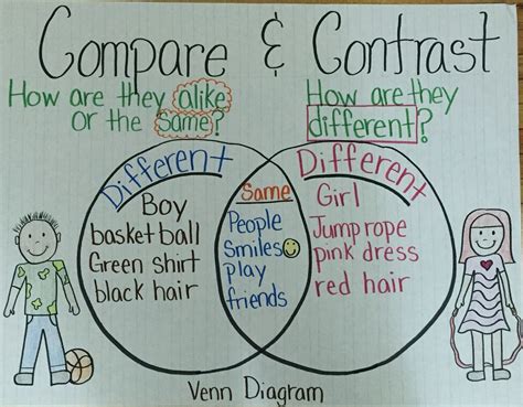 Compare And Contrast Compare Contrast Anchor Chart Compare And