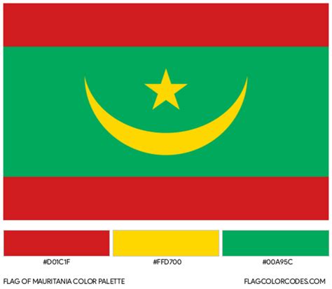 Mauritania flag color codes