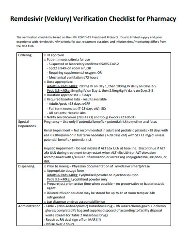 Free Verification Checklist Samples In Pdf Ms Word