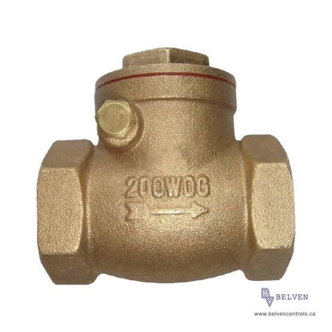 200 Wog Brass Swing Check Valve T Pattern Npt End Brass Valves