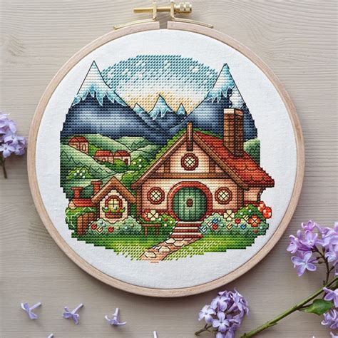 Houses Cross Stitch Pattern Etsy