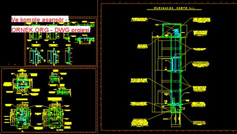 Ve Komple Asans R Dwg Projesi Autocad Projeler