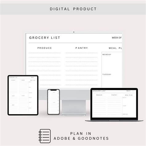 Meal Planning, Grocery List, Shopping List, Printable Meal Planner ...