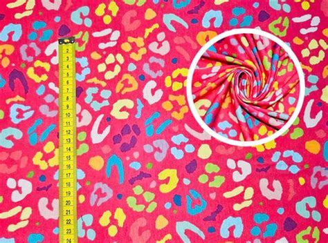 EXCLUSIVE Hot Pink Teal Blue Green Yellow Leopard Print Knighton Fabrics