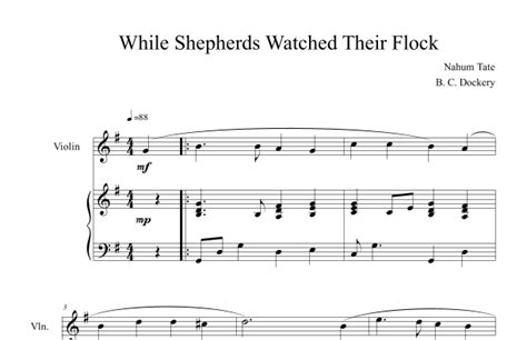 While Shepherds Watched Their Flock Violin Solo With Piano