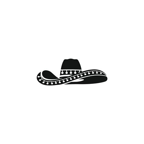 Black Mexican Hat Sombrero Logo Design Icon Vector Art At Vecteezy