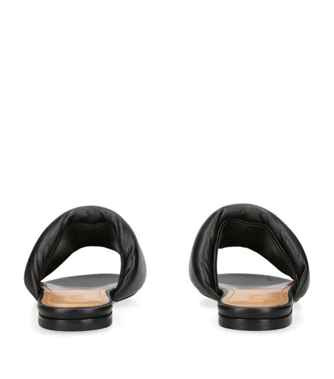 Loewe Black Leather Anagram Padded Slides Harrods Uk