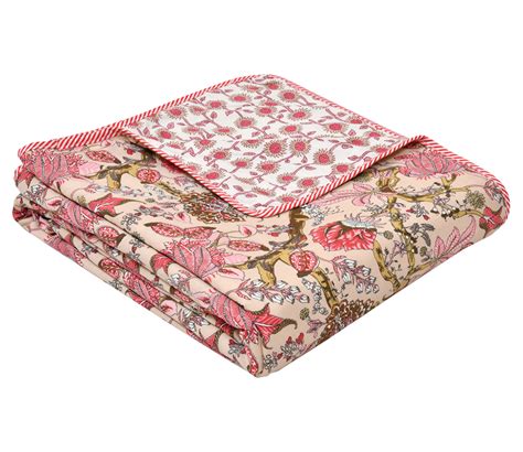 Buy Anokhi Pink Pure Cotton Reversible Single Bed Ac Quilt Dohar At