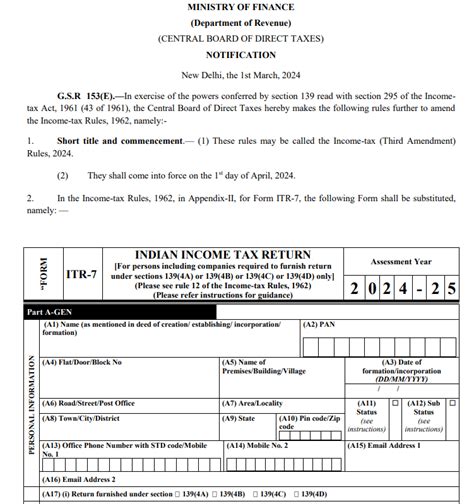 Cbdt Notifies Itr Form For Ay