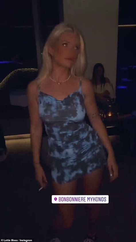 Lottie Moss Slips Into A White Bikini Before Rocking A Blue Mini Dress At Club In Mykonos