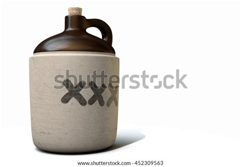 3d Render Vintage Moonshine Jug On Stock Illustration 452309563