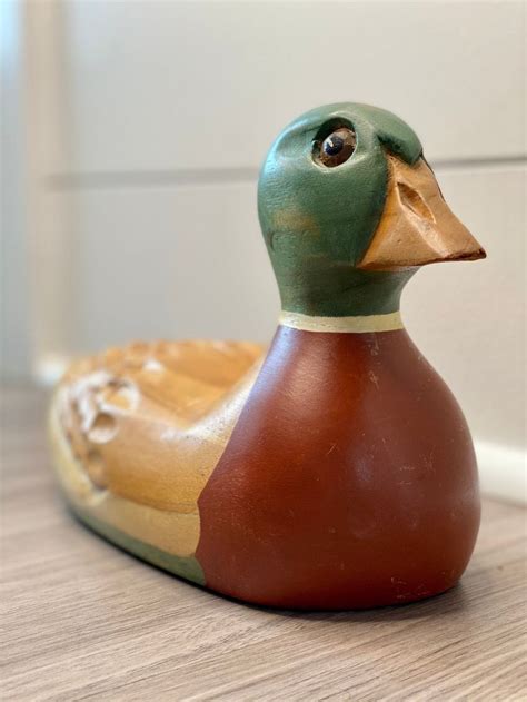 Vintage Hand Carved Mallard Duck Decoy Hand Carved Duck Wood Etsy