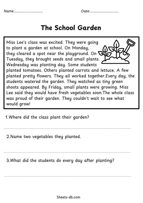 Reading Comprehension Sheets