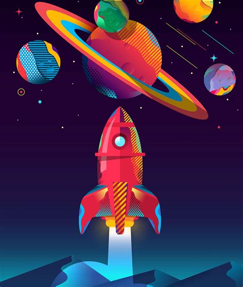 TwoThousandSixteen • Collection on Behance | Space drawings, Space art, Pop art wallpaper