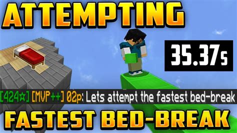 Attempting The Fastest Bed Break Record In Bedwars With A Leaderboards