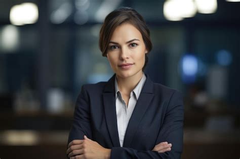 Premium Photo Professional Businesswoman In A Sleek Office Setting