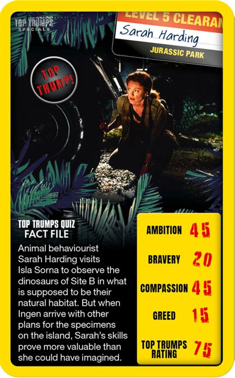 Top Trumps Jurassic Park Top Trumps Specials Rexys Reviews