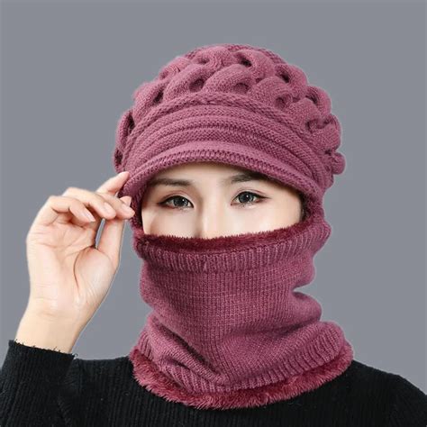 Winter Hats Skullies Beanies Hat Winter Beanies For Women Wool Scarf Caps Balaclava Mask Gorras