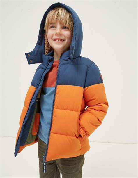 Coats & Jackets | Kids FatFace Ellis Padded Jacket Orange - Asad Style