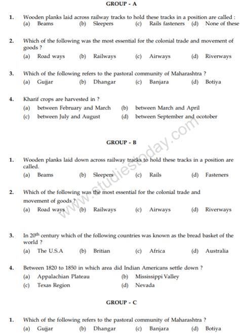 Cbse Class 9 Social Science Practice Question Paper Set A