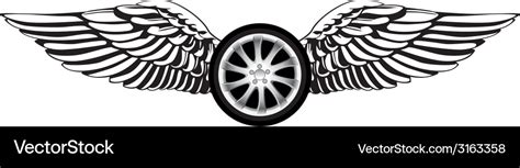 Wheel with angel wings Royalty Free Vector Image