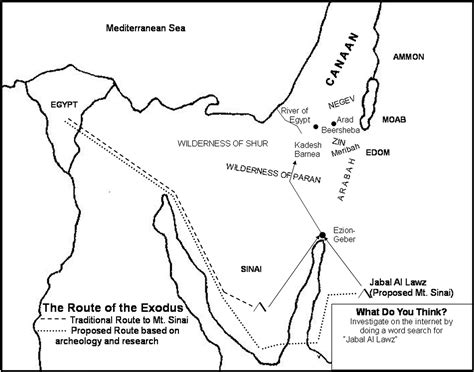 The Land Of The Exodus Bible Coloring Map Childrens Bible Activities ...