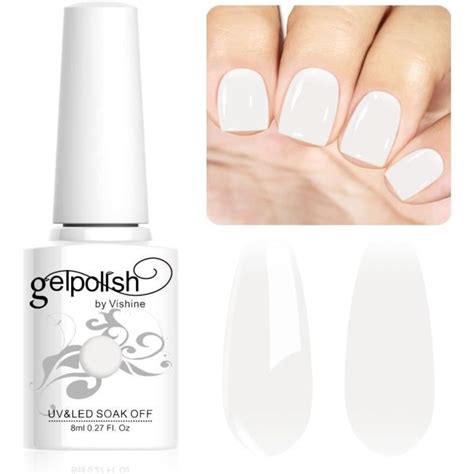 Vernis Gel Semi Permanent Blanc Laiteux Ml Vernis Ongles Naturel