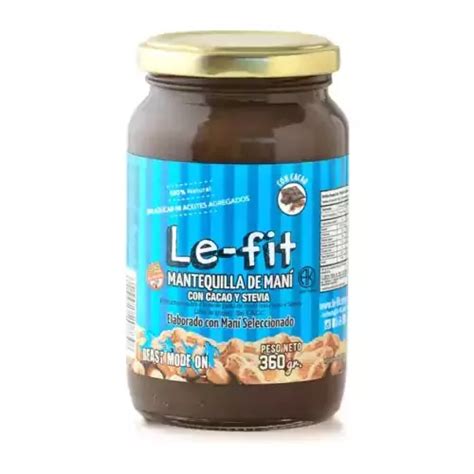 Mantequilla De Maní Le Fit Vegan Con Cacao Y Stevia