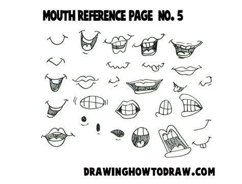 Drawing Cartoon & Illustrated Mouths & Lips Reference Sheets - How to ...
