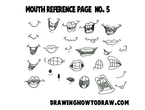 Drawing Cartoon Illustrated Mouths Lips Reference Sheets How To