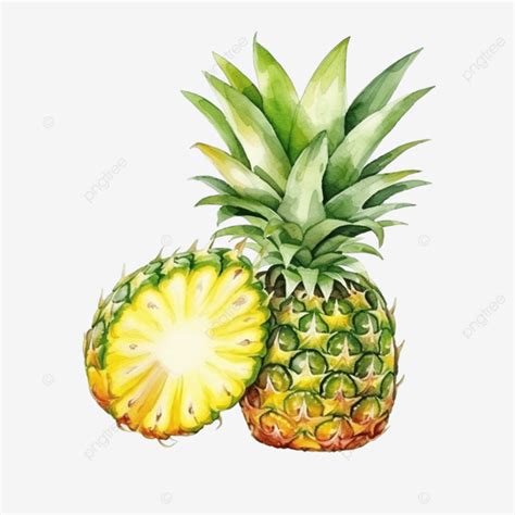 Fruta De Piña Acuarela PNG dibujos Piña Acuarela Pintura A Mano PNG