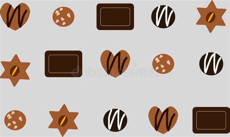 Various Chocolate Patterns Stock Vector Illustration Of èœ¶è‰² 265197672