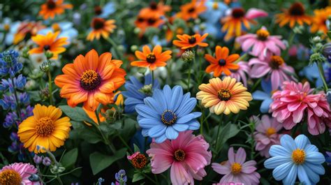 Ai Generated Diverse Field Of Multicolored Flowers 41874728 Stock Photo