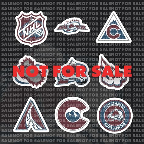 Colorado Avalanche Sticker Set Peel and Stick (9 Stickers)