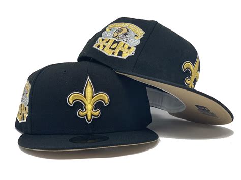 NEW ORLEANS SAINTS 2009 SUPER BOWL CHAMPION BLACK BEIGE BRIM NEW ERA F ...