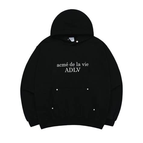 MUSINSA acmé de la vie BASIC LOGO RIVET POINT HOODIE BLACK