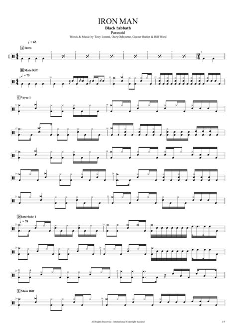 Iron Man Tab by Black Sabbath (Guitar Pro) - Full Score | mySongBook