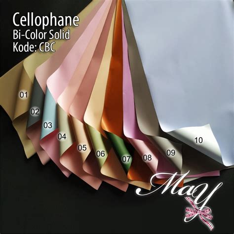 Jual Lembar Cellophane Bi Color Solid Flower Wrapping Bungkus Bunga