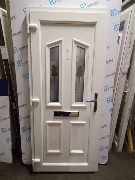 Used Blue Upvc Font Door 875mm X 2000mm 0017 Used Upvc Windows And Doors