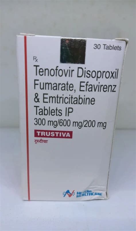 Trustiva Tenofovir Mg Emtricitabine Mg Efavirenz Mg Tablet