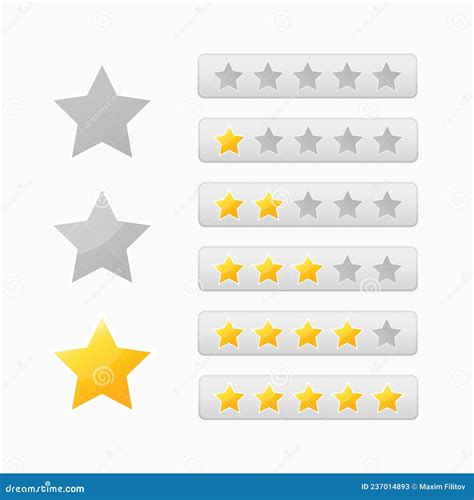 Stars Rating Panel Design Template For Web Vector Collection Of Gold