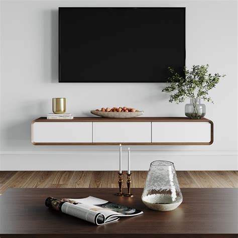 Povison Minimalist Floating Tv Stand Modern Wall Mounted Entertainment Center With 3 Drawers