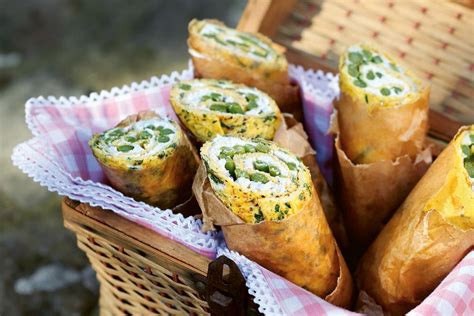 Perfekter Picknick Snack Kräuter Pfannkuchen mit Spargel GALA de