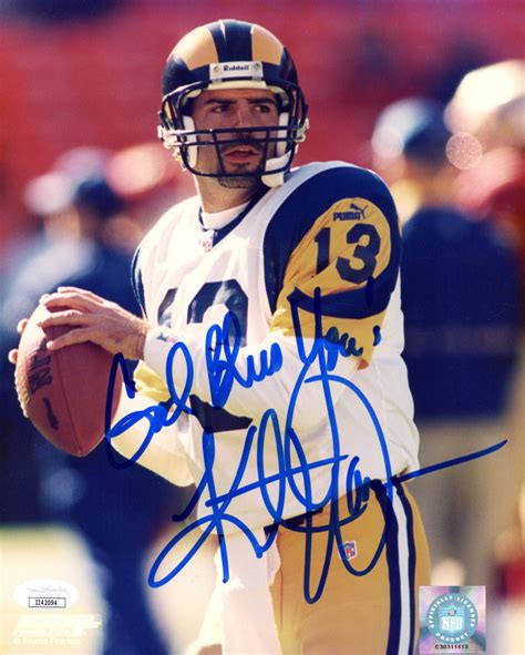 Kurt Warner Signed Rams 8x10 Photo Inscribed God Bless You Jsa Coa