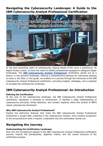 Navigating The Cybersecurity Landscape A Guide To The Ibm