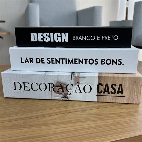 Caixas Livros Para Decoração - Conjunto de Caixas Livro Decorativa 3 unidades Casa Decoração