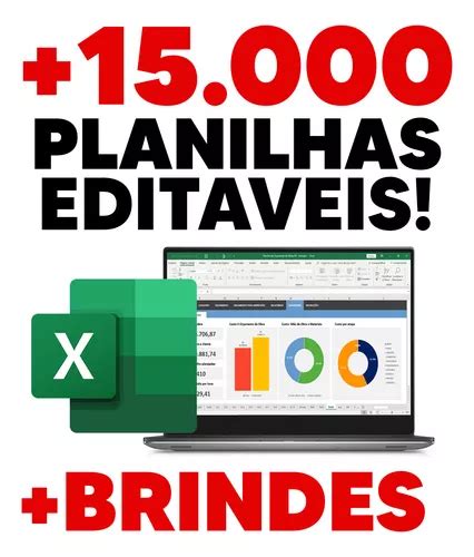 Planilha Gráficos Pacote 15000 Planilhas Excel Editavel