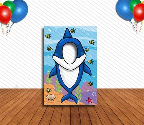 Shark Face Cutout Hole In Face Party Selfie Photo Prop Under The Sea Decoration Etsy Canada