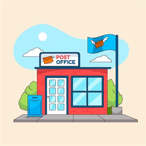 Free Vector Hand Drawn Post Office Cartoon Illustration